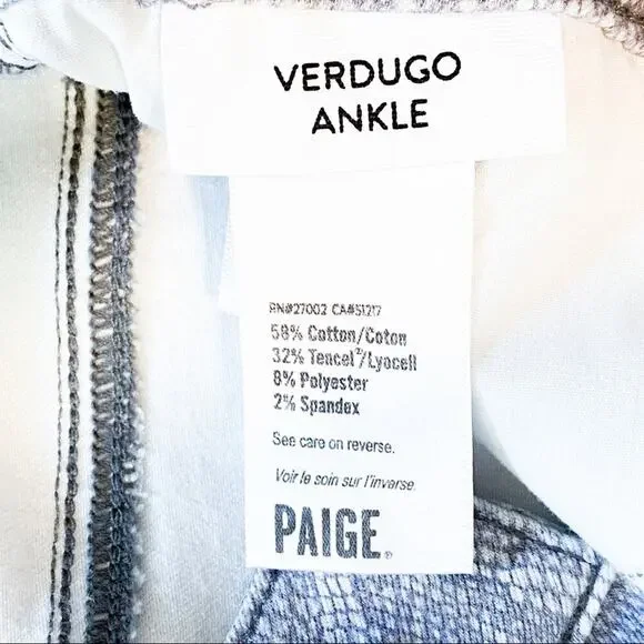 Paige Verdugo Ankle Jeans in Gray Animal Print - Picture 10 of 12